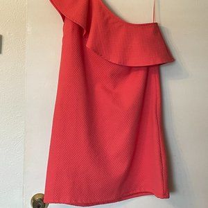Off the Shoulder Dress Salmon XS